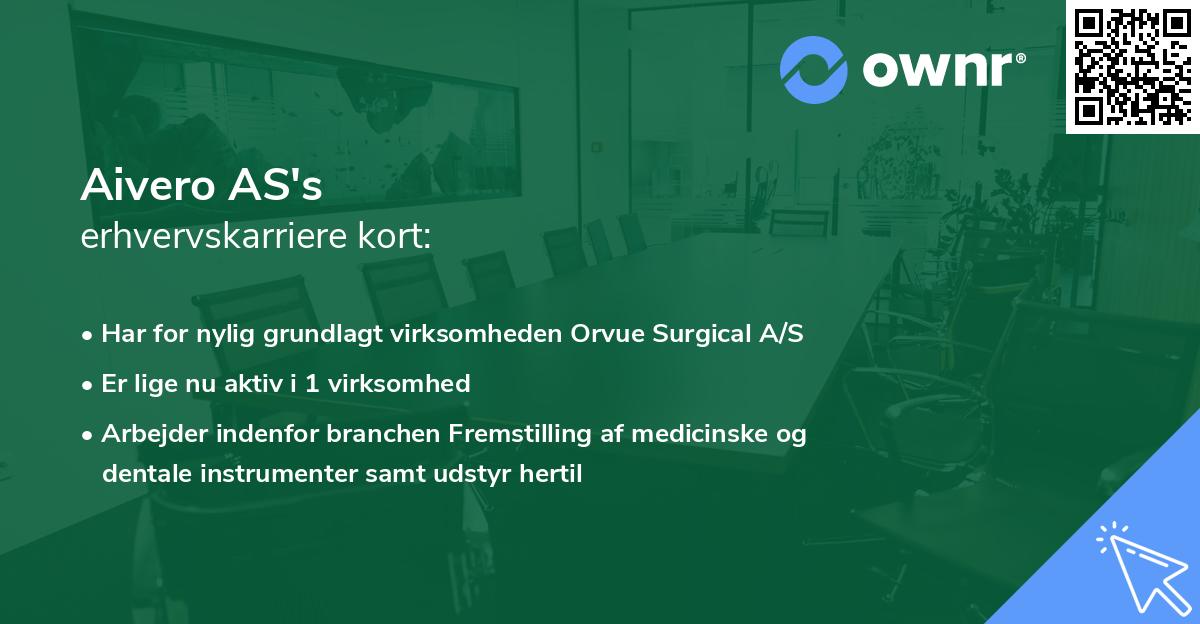 Aivero AS's erhvervskarriere kort