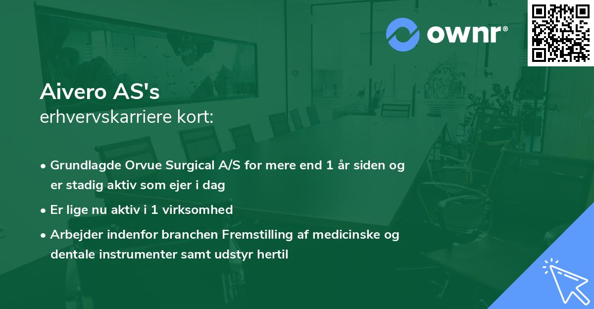 Aivero AS's erhvervskarriere kort