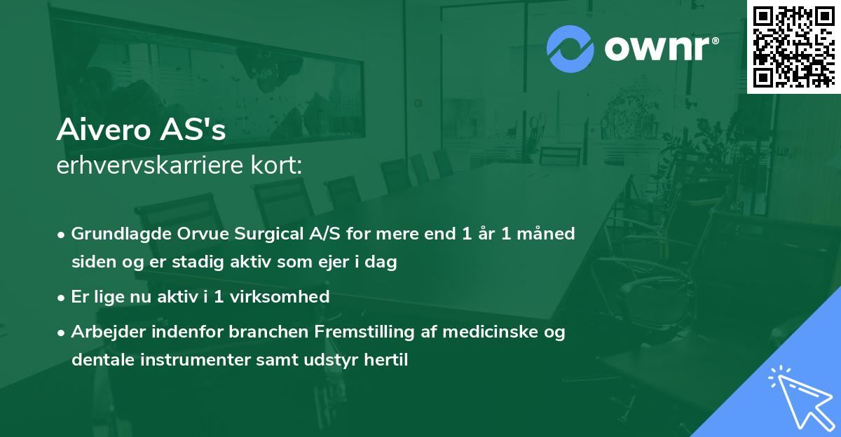 Aivero AS's erhvervskarriere kort