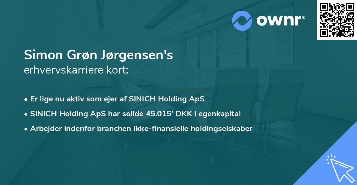 Simon Grøn Jørgensen's erhvervskarriere kort