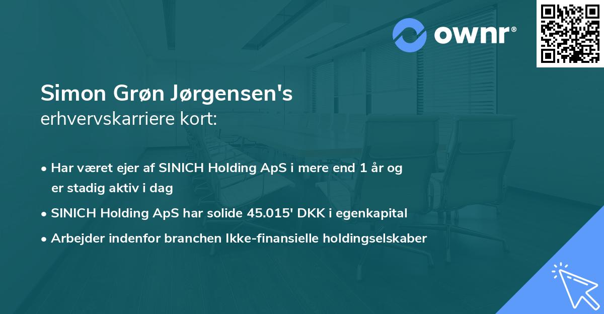 Simon Grøn Jørgensen's erhvervskarriere kort