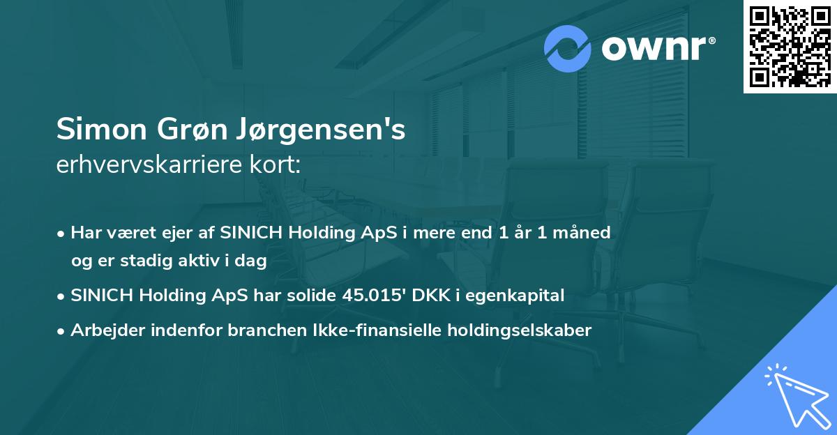 Simon Grøn Jørgensen's erhvervskarriere kort