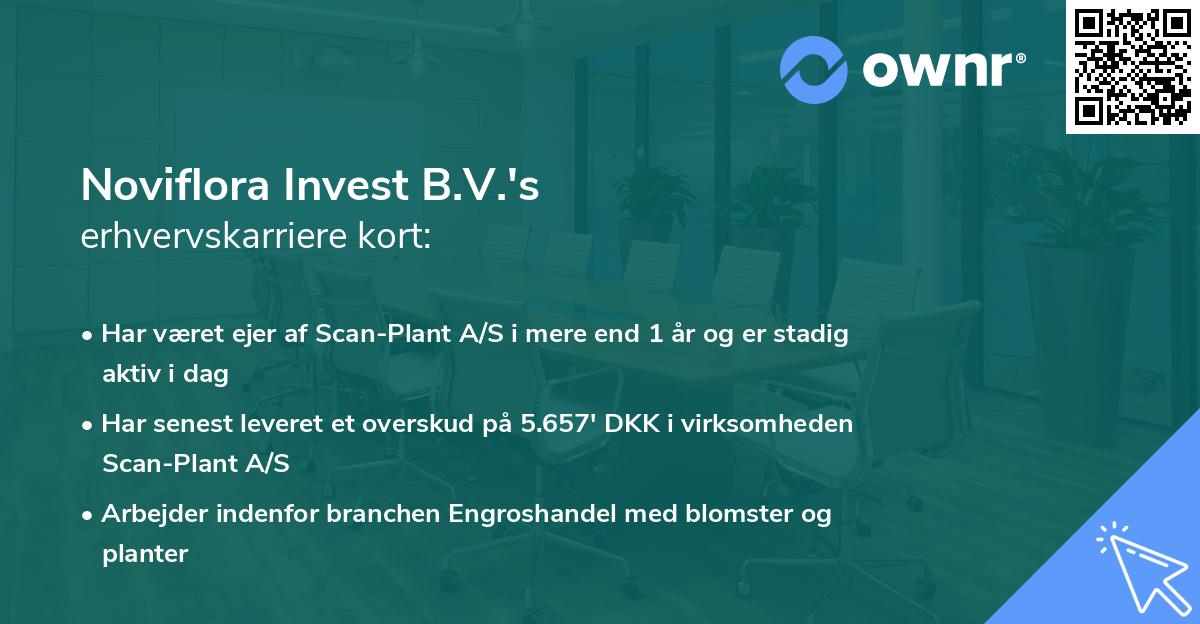 Noviflora Invest B.V.'s erhvervskarriere kort