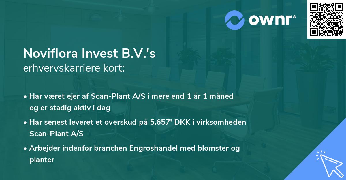 Noviflora Invest B.V.'s erhvervskarriere kort