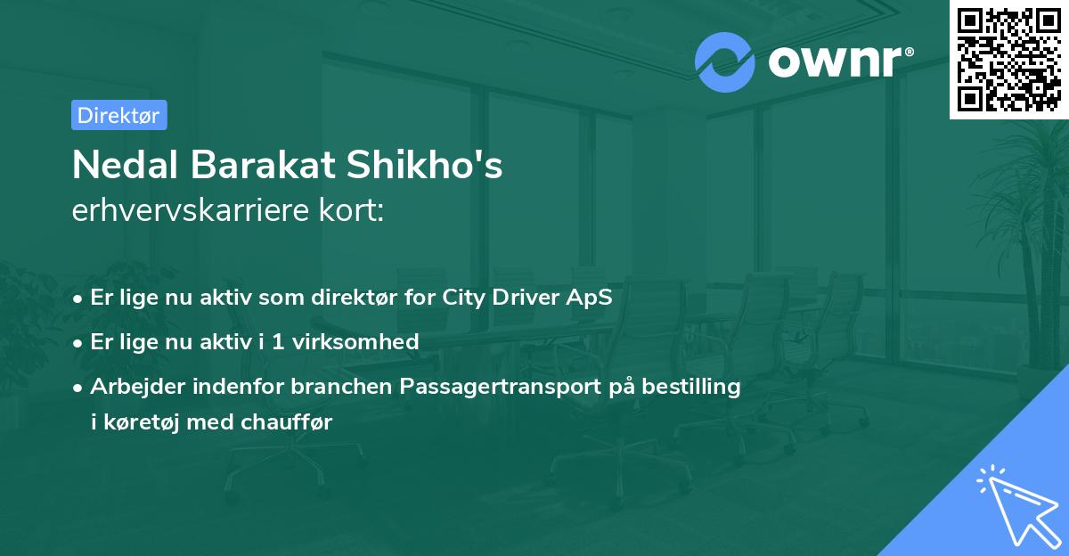 Nedal Barakat Shikho's erhvervskarriere kort