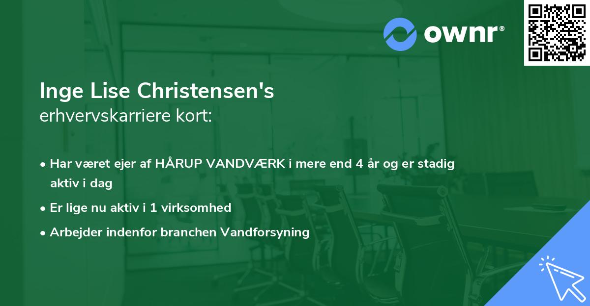 Inge Lise Christensen's erhvervskarriere kort