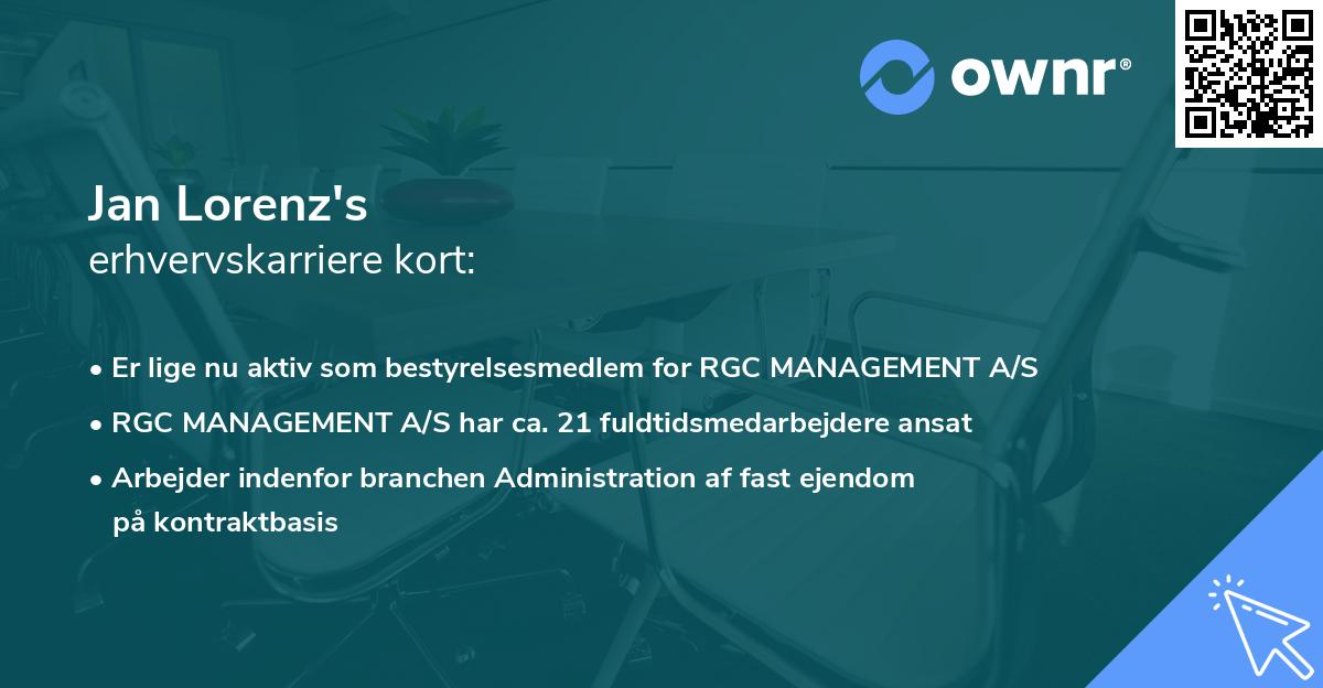 Jan Lorenz's erhvervskarriere kort