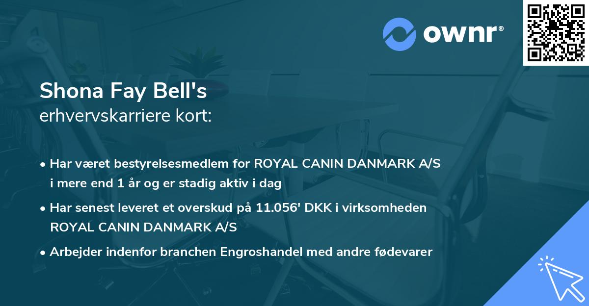 Shona Fay Bell's erhvervskarriere kort