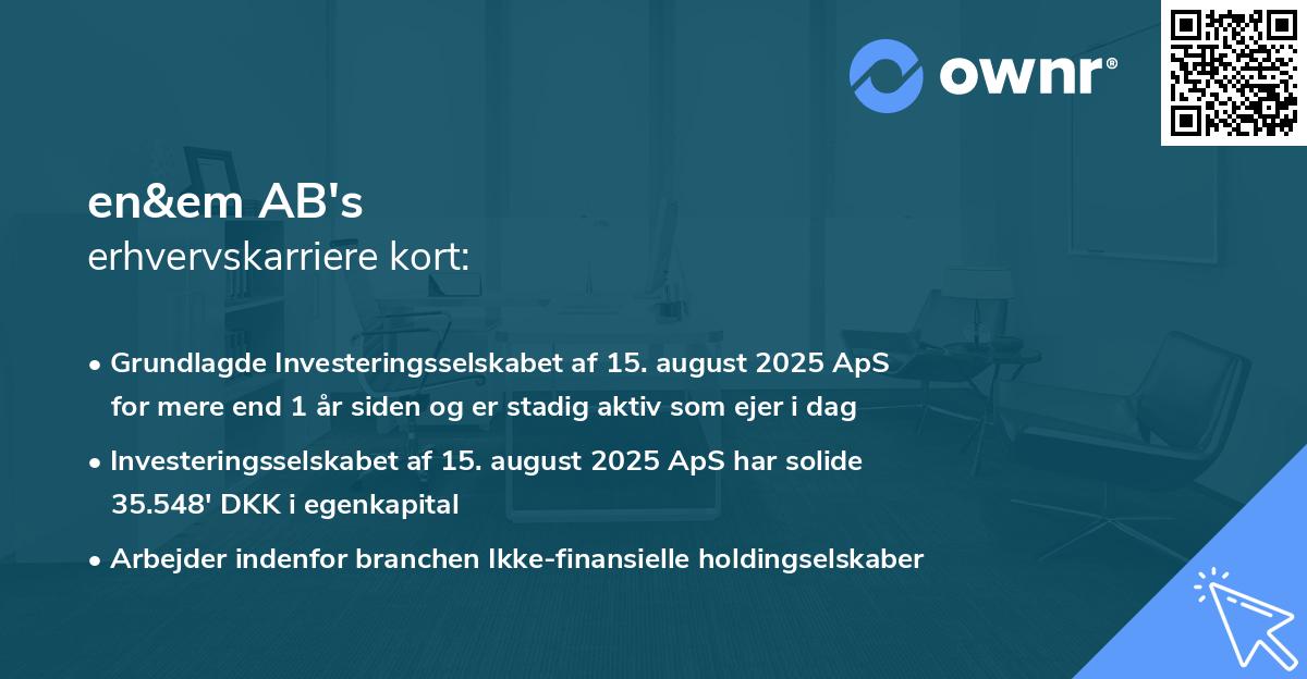 en&em AB's erhvervskarriere kort