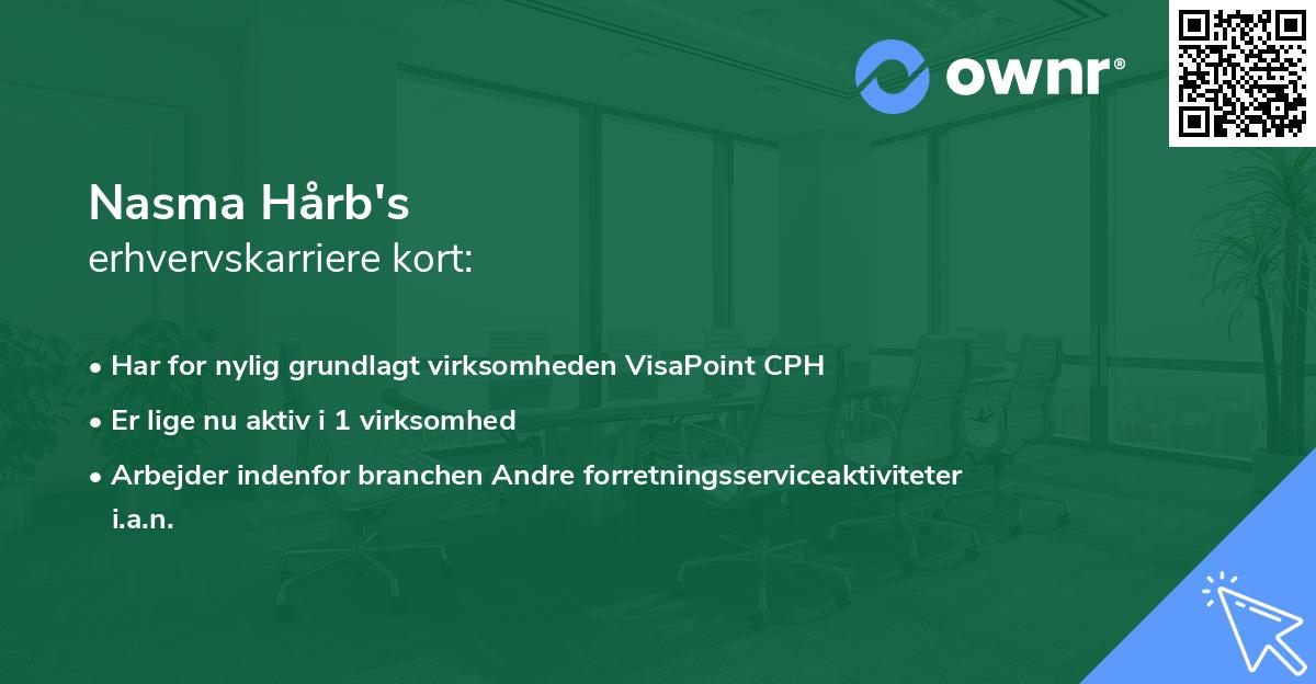 Nasma Hårb's erhvervskarriere kort