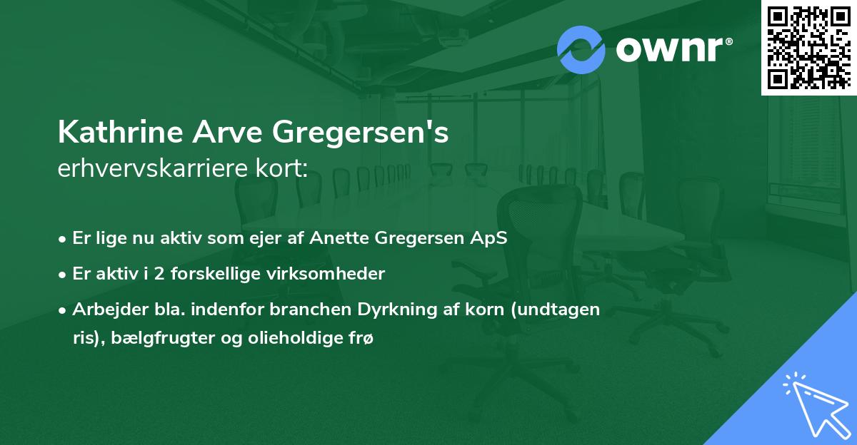 Kathrine Arve Gregersen's erhvervskarriere kort