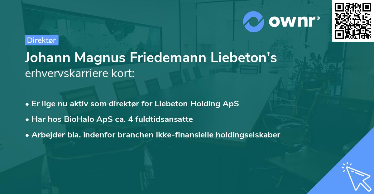 Johann Magnus Friedemann Liebeton's erhvervskarriere kort