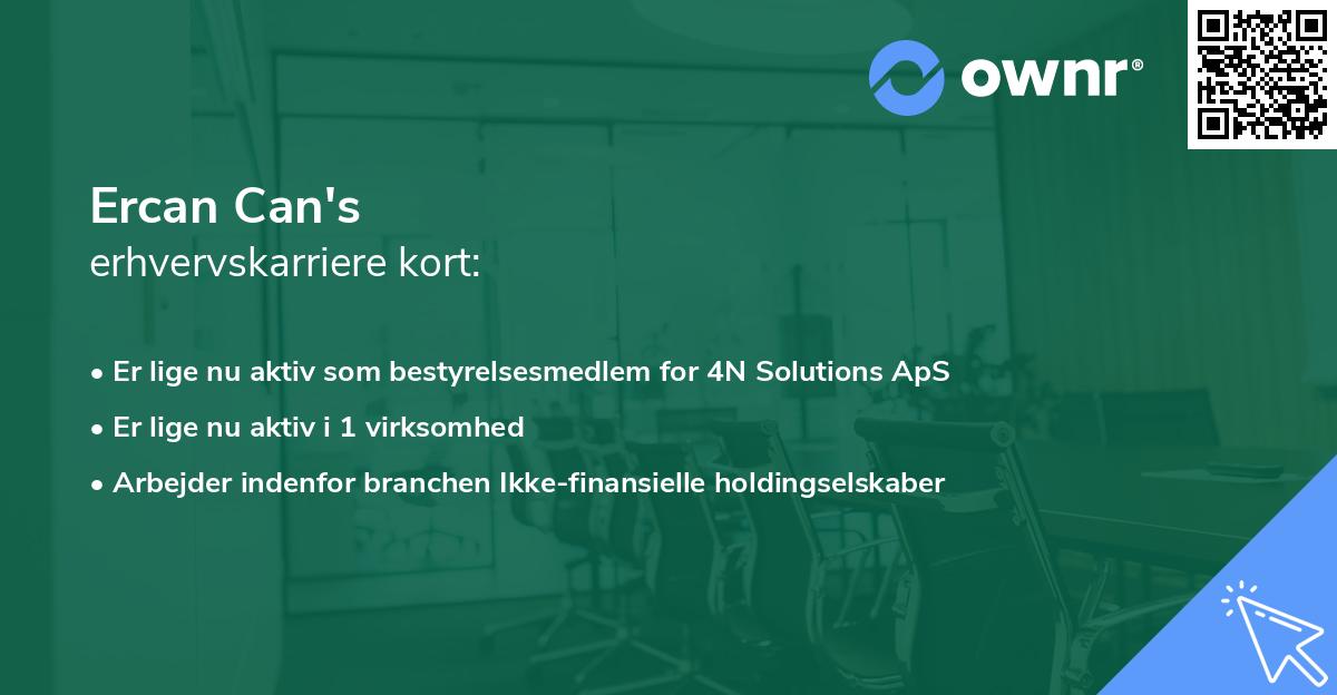 Ercan Can's erhvervskarriere kort