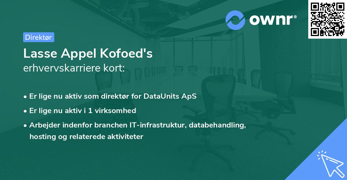 Lasse Appel Kofoed's erhvervskarriere kort