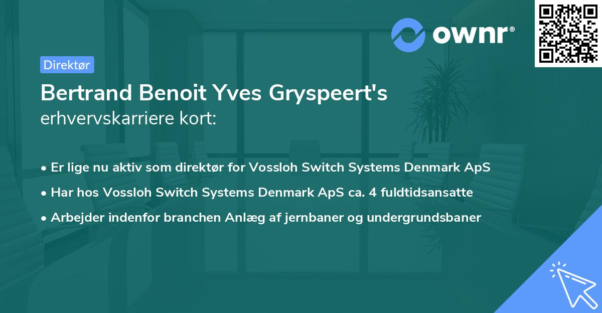 Bertrand Benoit Yves Gryspeert's erhvervskarriere kort