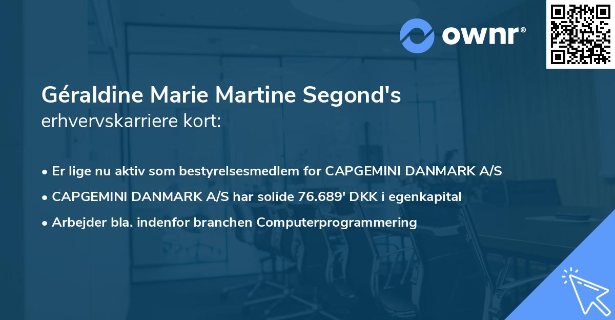 Géraldine Marie Martine Segond's erhvervskarriere kort
