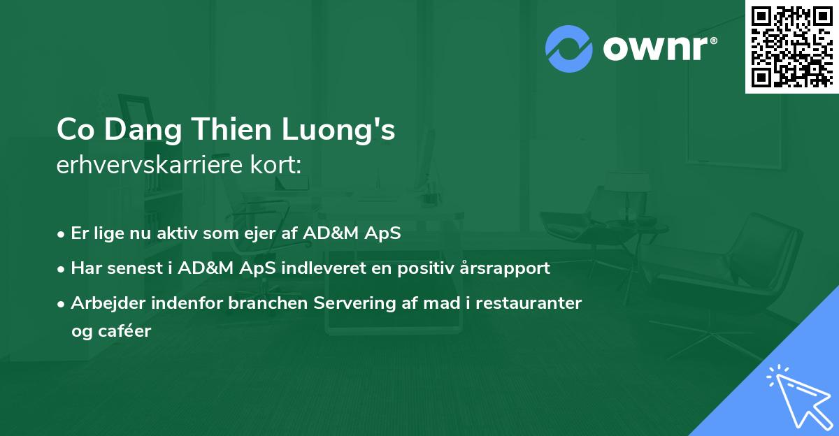 Co Dang Thien Luong's erhvervskarriere kort