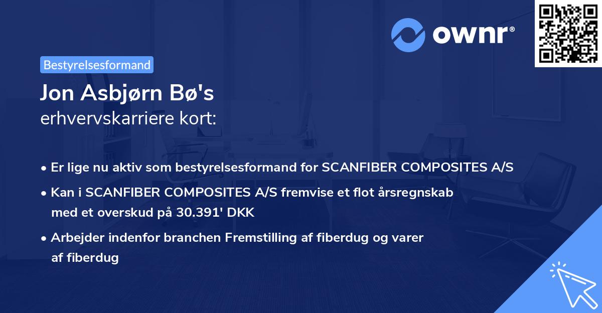 Jon Asbjørn Bø's erhvervskarriere kort