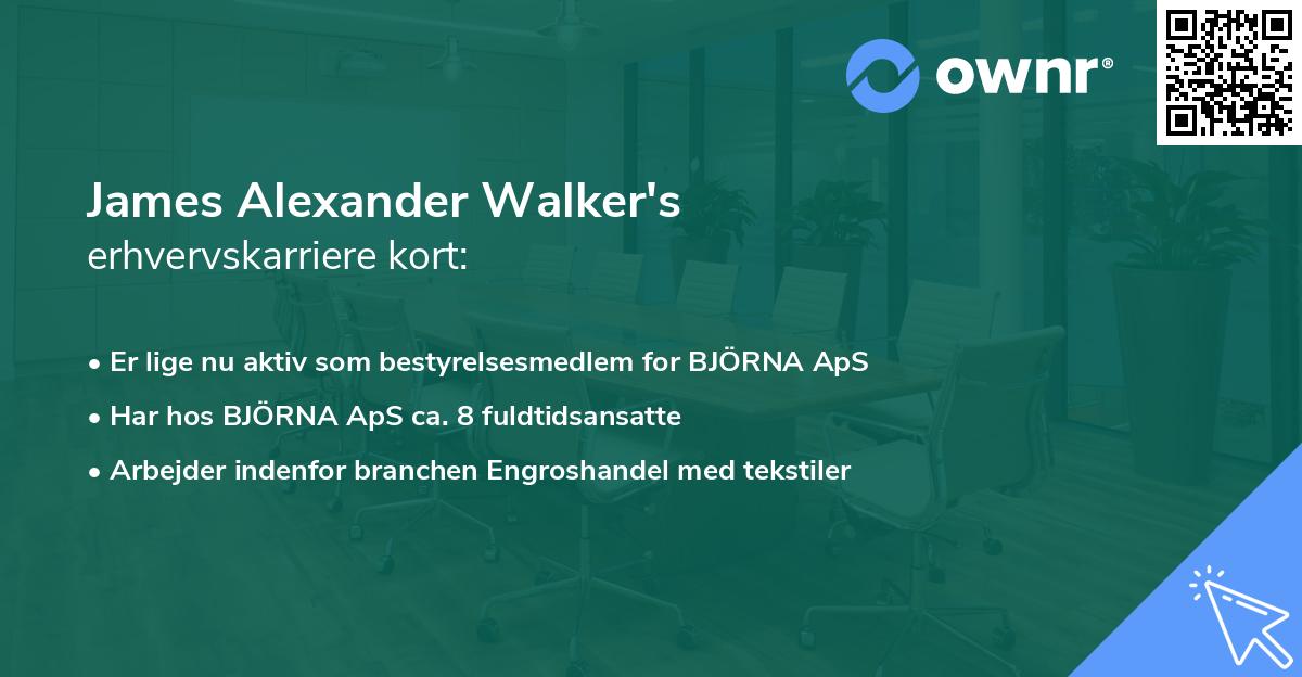James Alexander Walker's erhvervskarriere kort