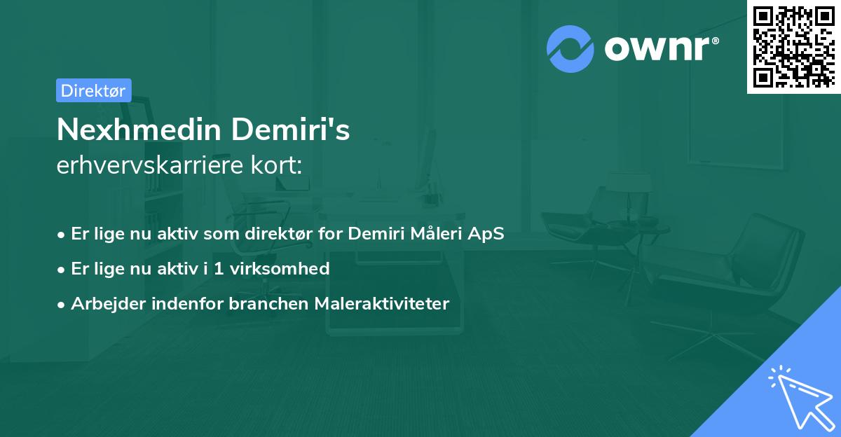 Nexhmedin Demiri's erhvervskarriere kort