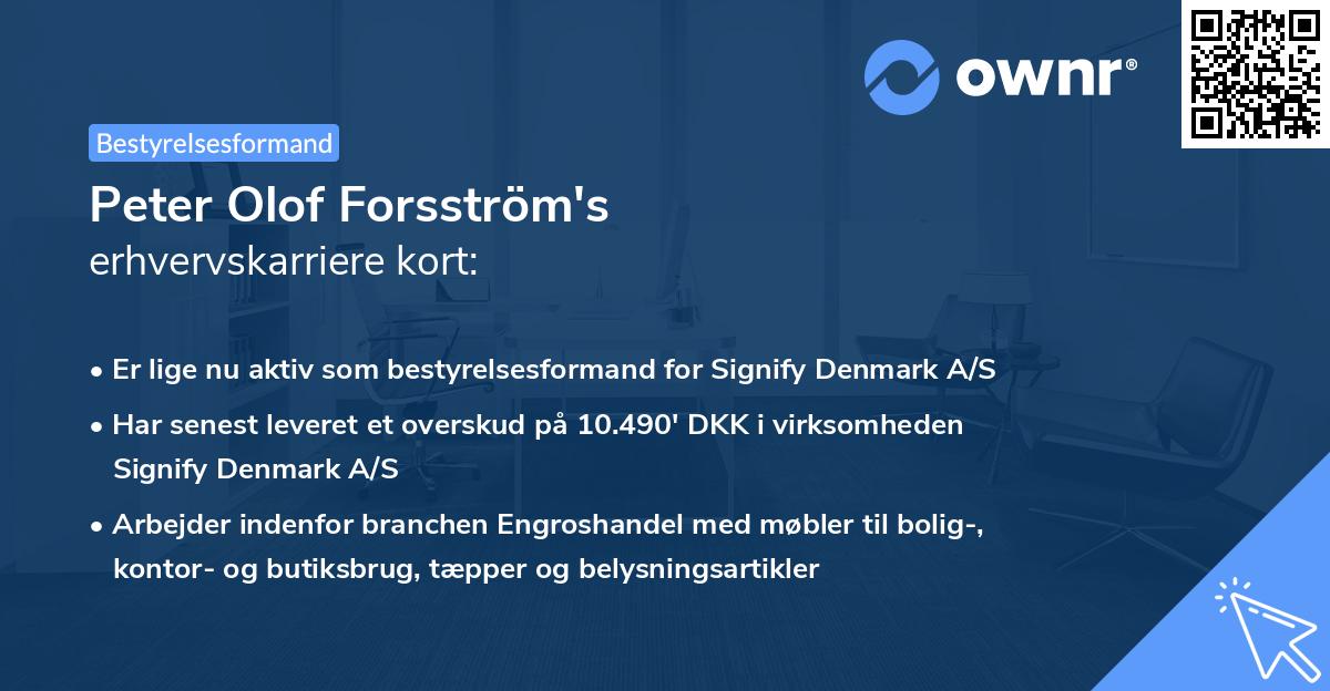 Peter Olof Forsström's erhvervskarriere kort