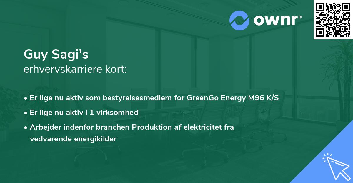 Guy Sagi's erhvervskarriere kort