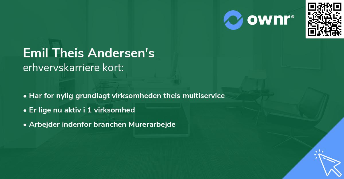 Emil Theis Andersen's erhvervskarriere kort