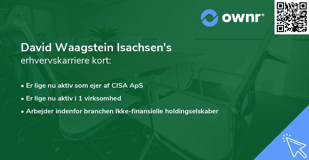 David Waagstein Isachsen's erhvervskarriere kort