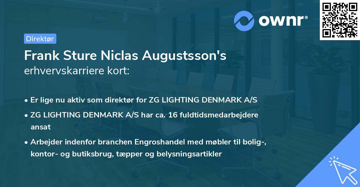 Frank Sture Niclas Augustsson's erhvervskarriere kort