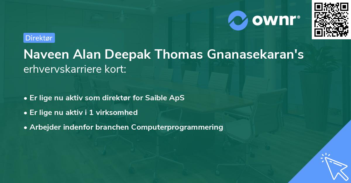 Naveen Alan Deepak Thomas Gnanasekaran's erhvervskarriere kort