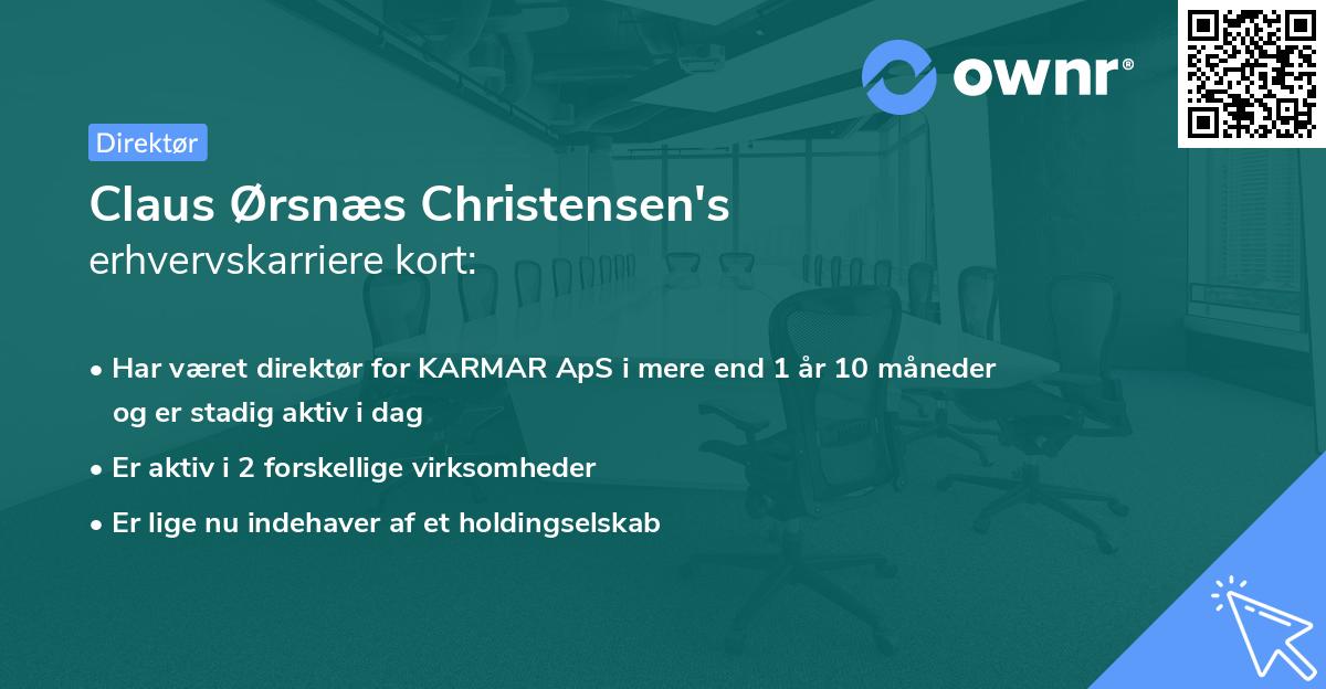 Claus Ørsnæs Christensen's erhvervskarriere kort