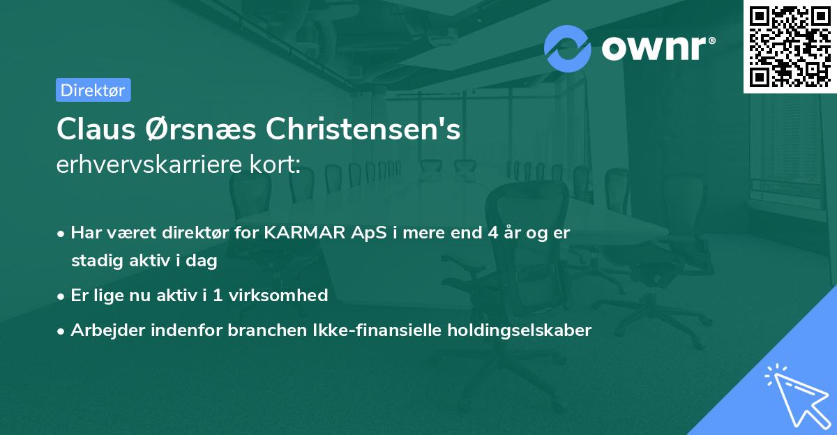 Claus Ørsnæs Christensen's erhvervskarriere kort