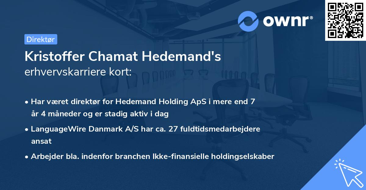 Kristoffer Chamat Hedemand's erhvervskarriere kort