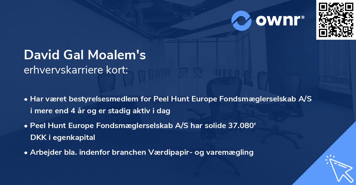 David Gal Moalem's erhvervskarriere kort