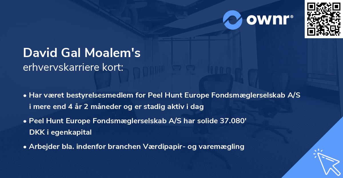 David Gal Moalem's erhvervskarriere kort