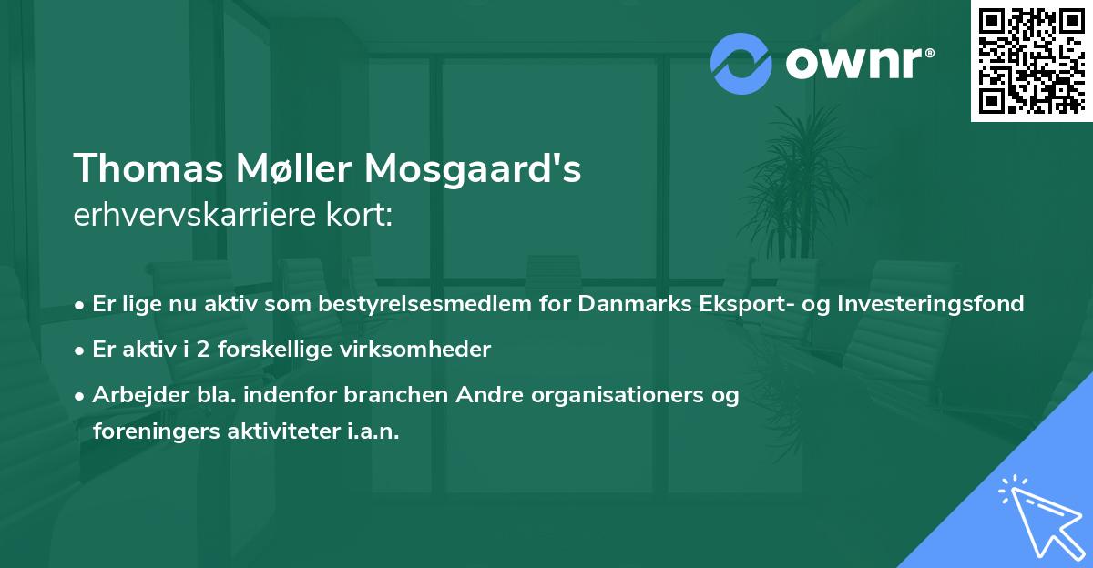 Thomas Møller Mosgaard's erhvervskarriere kort