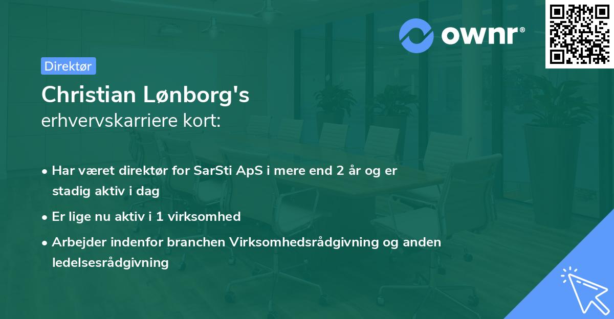 Christian Lønborg's erhvervskarriere kort