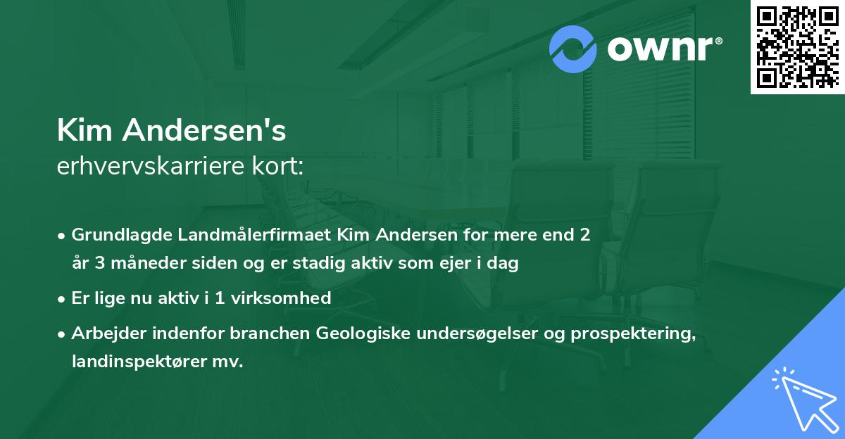 Kim Andersen's erhvervskarriere kort