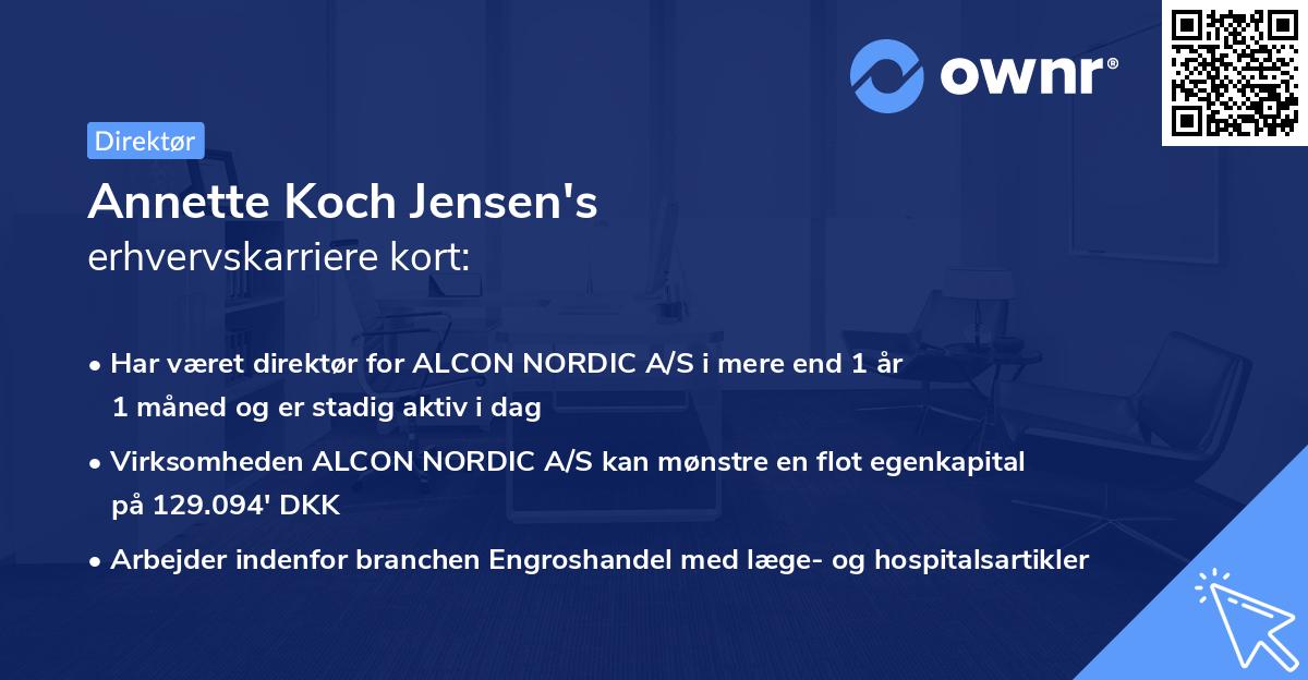 Annette Koch Jensen's erhvervskarriere kort