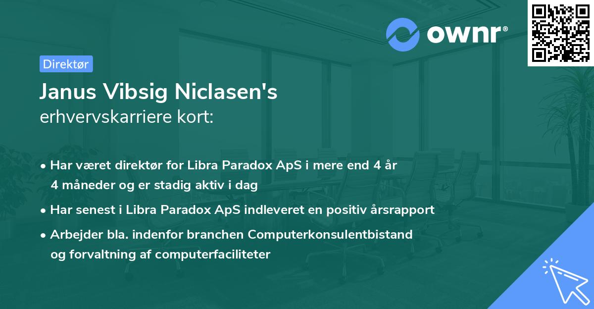Janus Vibsig Niclasen's erhvervskarriere kort