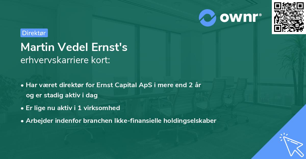 Martin Vedel Ernst's erhvervskarriere kort