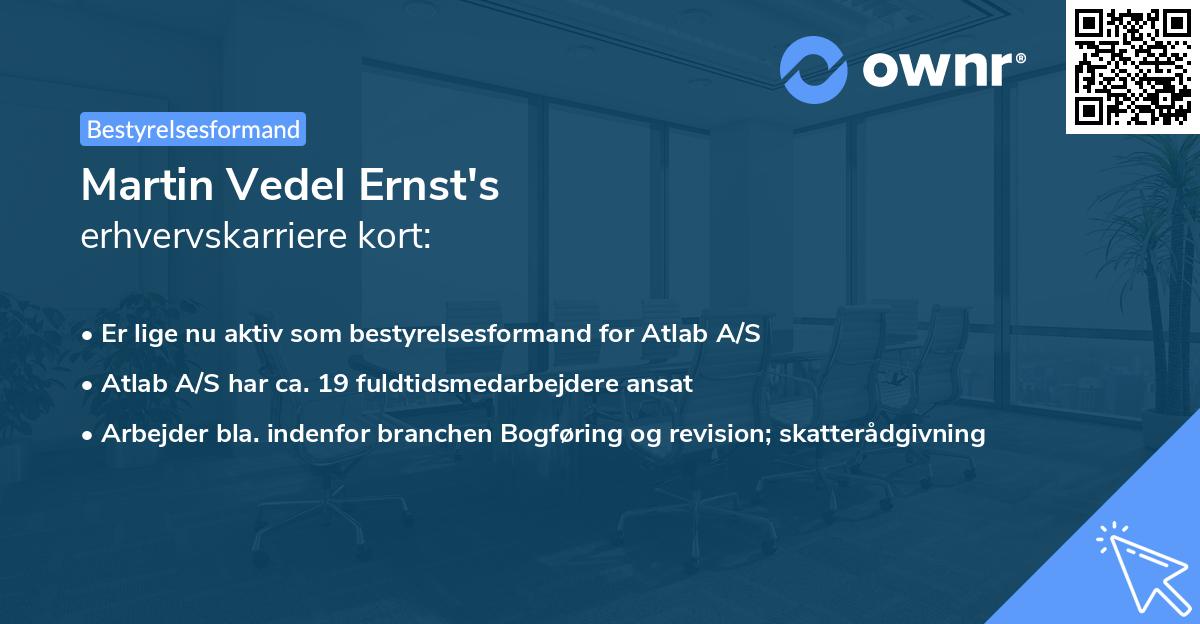 Martin Vedel Ernst's erhvervskarriere kort