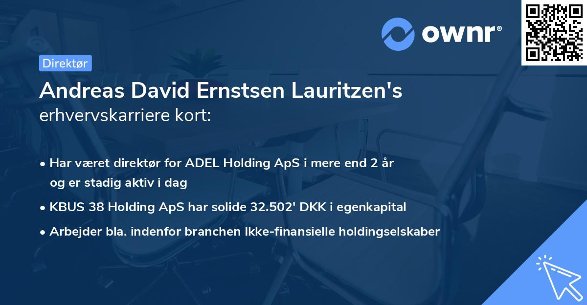 Andreas David Ernstsen Lauritzen's erhvervskarriere kort