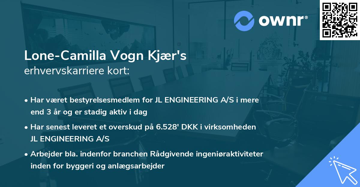 Lone-Camilla Vogn Kjær's erhvervskarriere kort