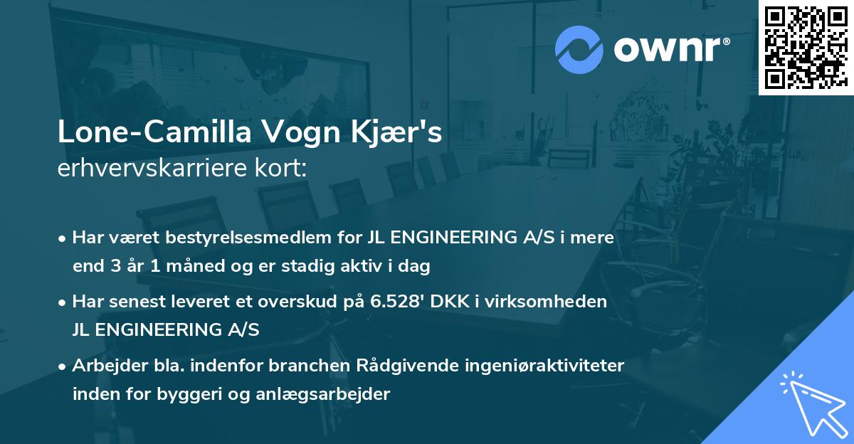 Lone-Camilla Vogn Kjær's erhvervskarriere kort