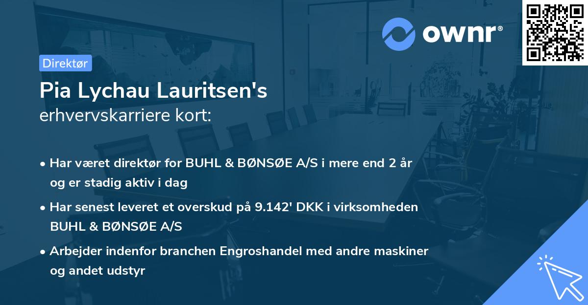 Pia Lychau Lauritsen's erhvervskarriere kort