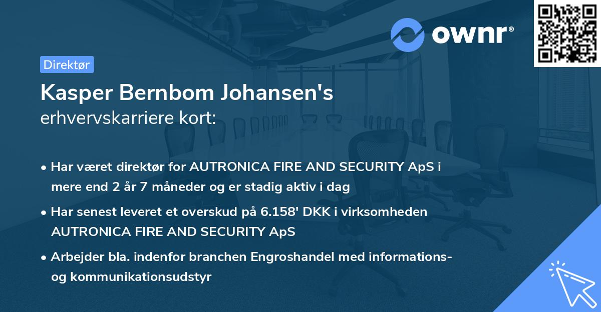 Kasper Bernbom Johansen's erhvervskarriere kort