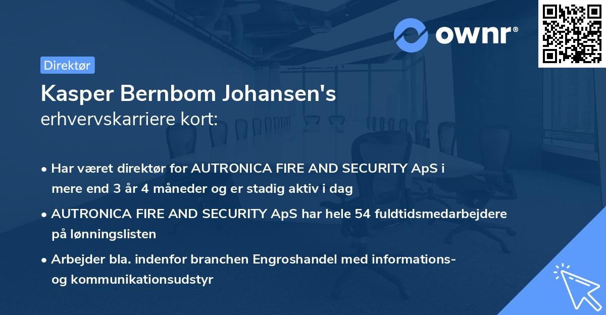 Kasper Bernbom Johansen's erhvervskarriere kort