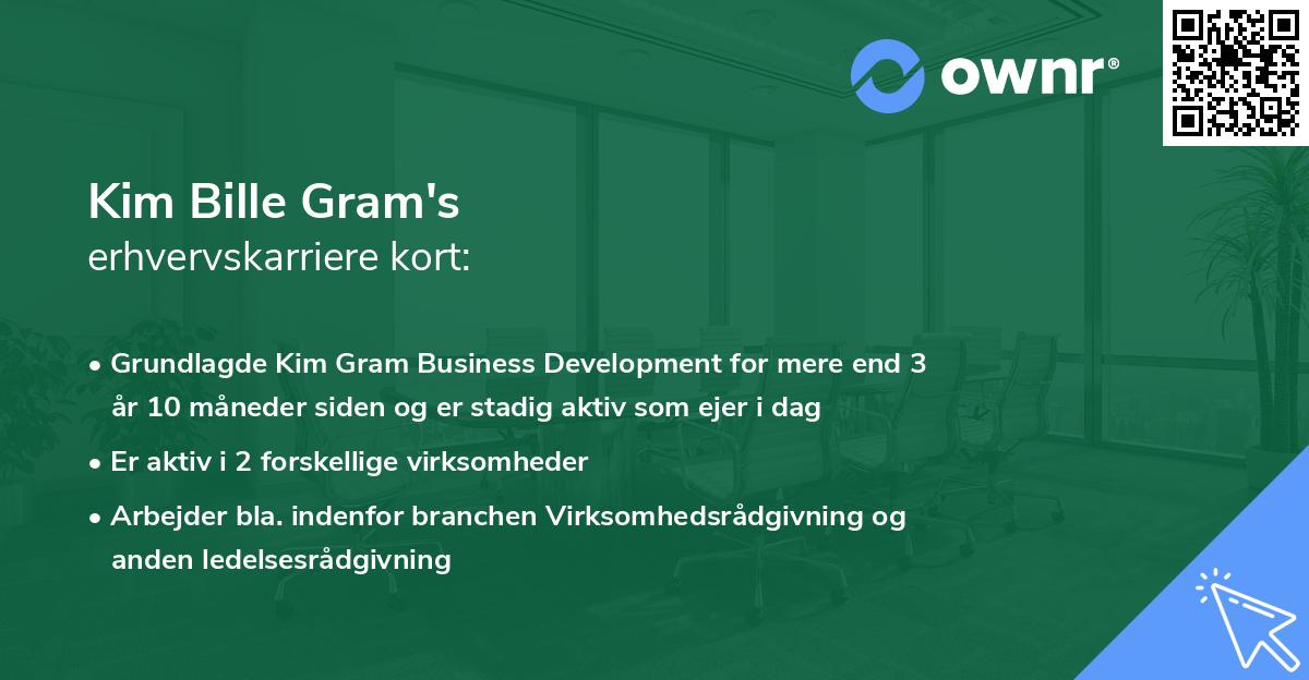 Kim Bille Gram's erhvervskarriere kort