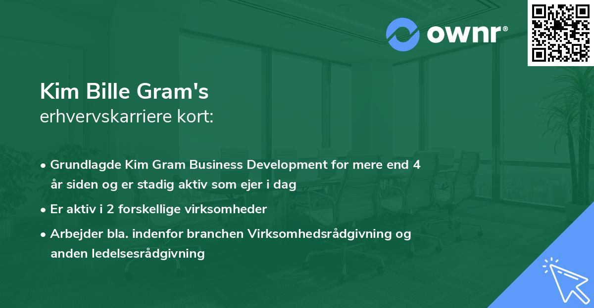 Kim Bille Gram's erhvervskarriere kort